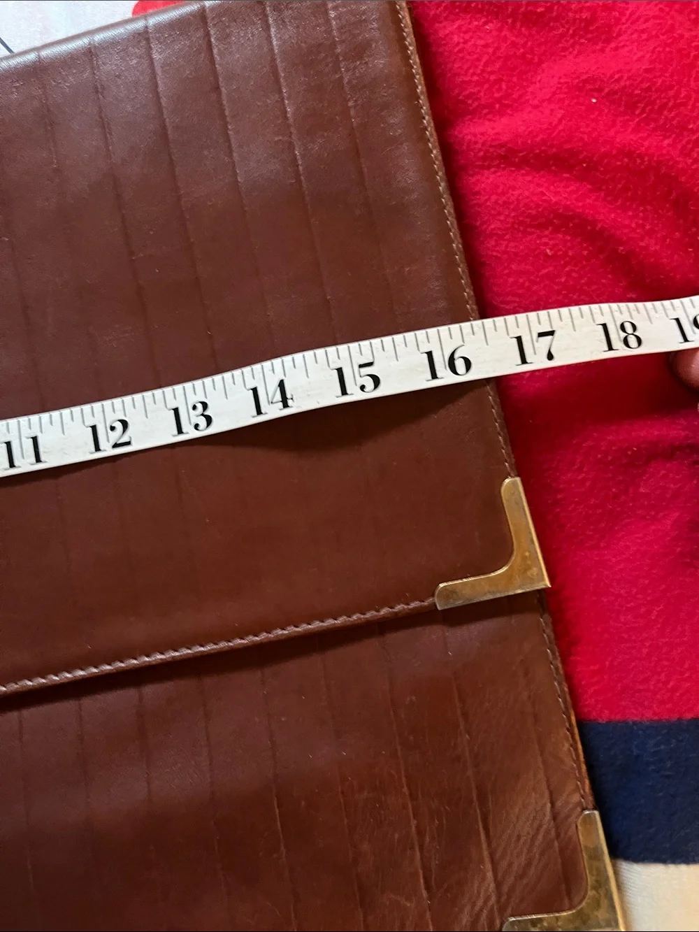 Brown Leather Laptop Folio with Protective Corner Hardware